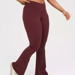 Aerie Maroon Flare Leggings